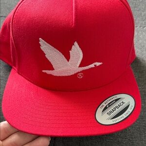 Wawa Red Snapback Hat with White Bird Logo
